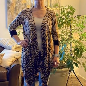 Animal print cardigan sweater